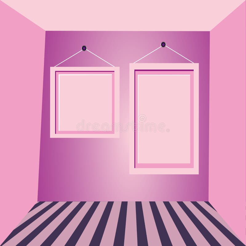 Pink walls and pink frames stock vector. Illustration of ornate 25546965