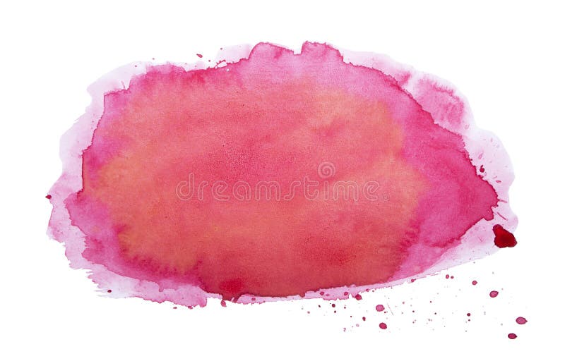 Pink watercolor spot. Watercolor texture, smudges, smears and stains