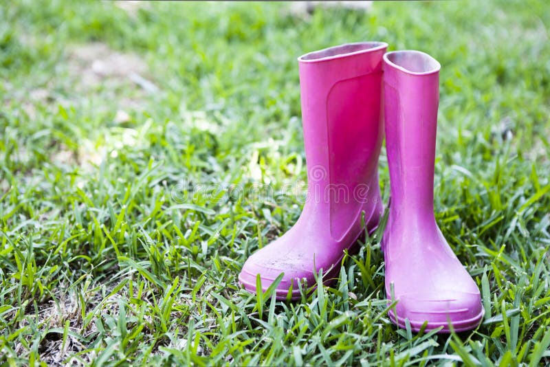pink wellingtons