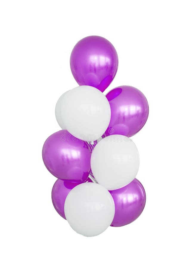 Colourful balloons, pink, white, streamers. Helium Ballon floating in  birthday party. Concept balloon of love and valentine Stock Photo - Alamy