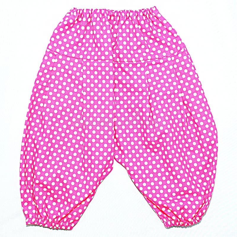 Pink with White Dots Pattern Baby Pants Stock Image Image of