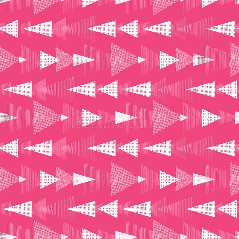Pink and White Ikat Triangles Stripes Seamless Stock Vector