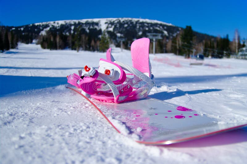 Pink and white snowboard stock photo. Image of winter 22276482