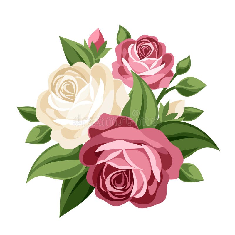 Pink and white vintage roses.