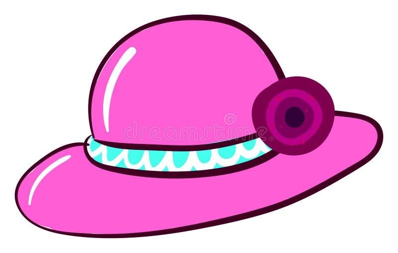 Pink Woman Hat, Illustration, Vector Stock Vector - Illustration of ...