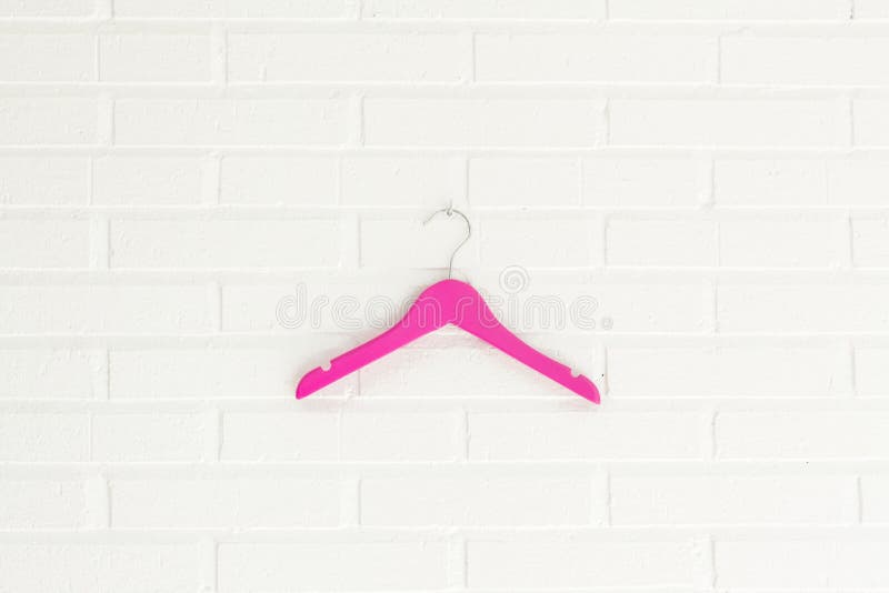 Pink Wood Children Coat Hanger Stock Image Image of brick, clean