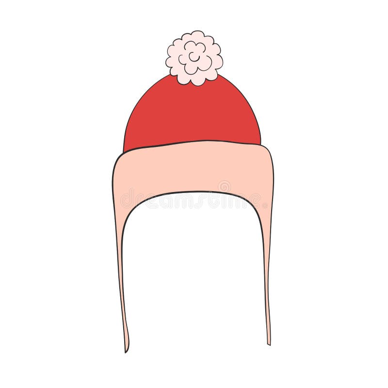 Pink Wool Hat Hand Drawn for Design Stock Vector Illustration of
