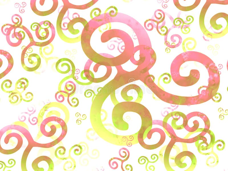 Pink Yellow Swirls Background