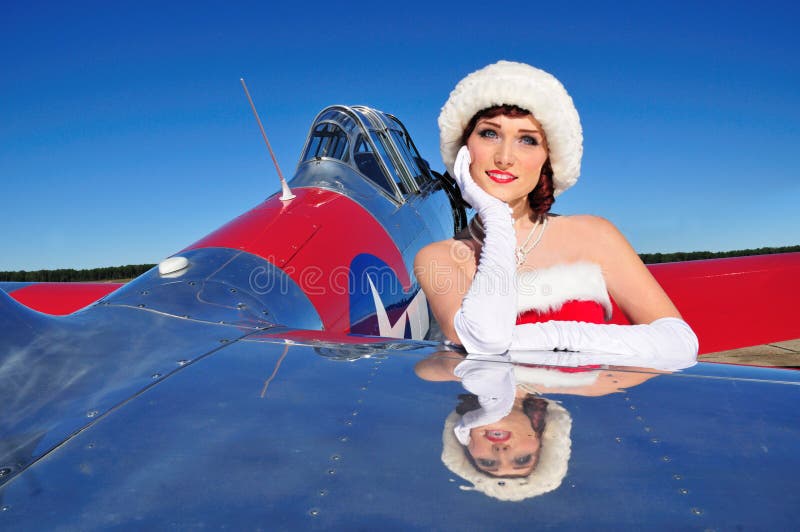 Linda rapariga pin up de Natal imagens de stock