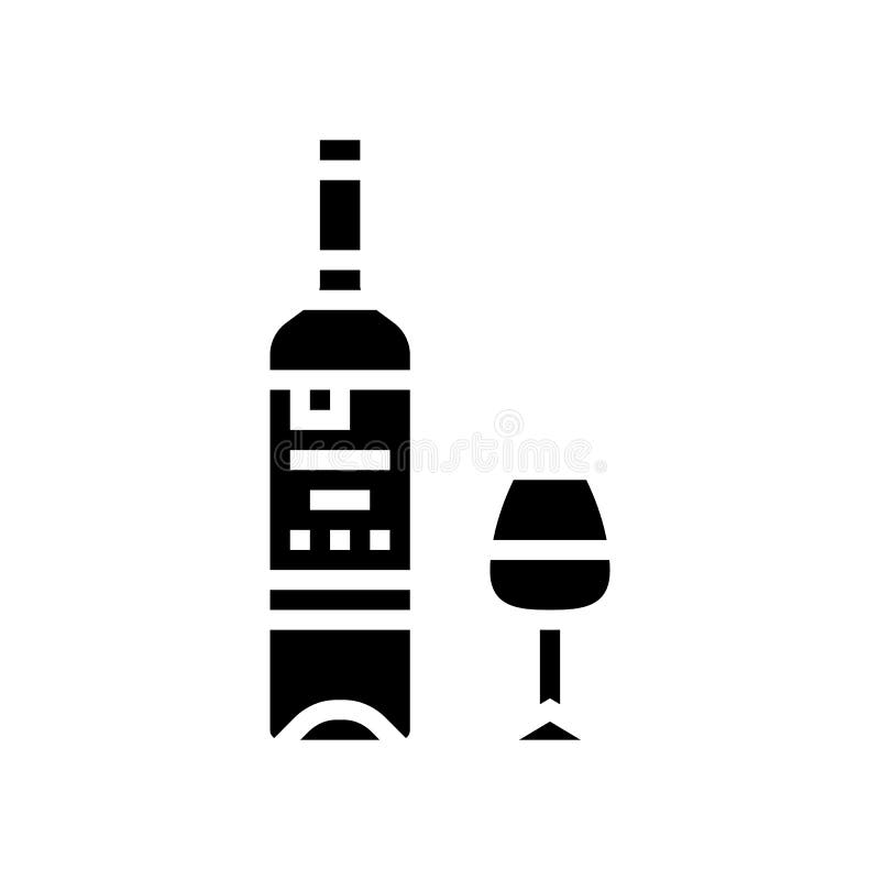Pinot grigio white wine glyph icon vector illustration royalty free illustration