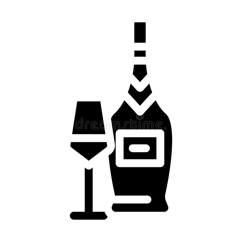 Pinot grigio white wine glyph icon vector illustration royalty free illustration