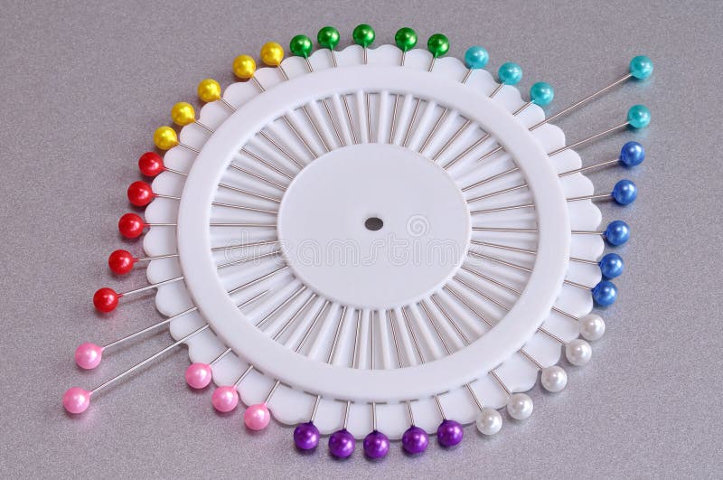 Pins with colored heads stock photo. Image of needle 27871990