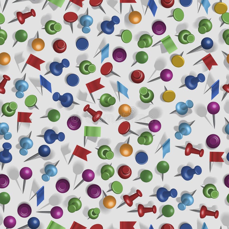 Pins vector seamless pattern colored flags thumbtack and tacks pin up memo notes on board illustration backdrop of vector illustration Pins vector seamless pattern colored flags thumbtack and tacks pin up memo notes on board illustration backdrop of vector illustration