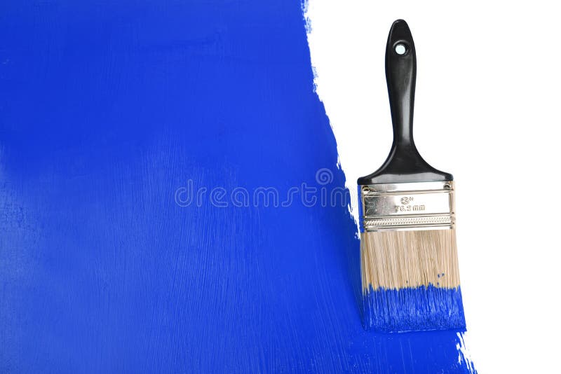 Pinsel-Anstrich-Wand mit blauem Lack