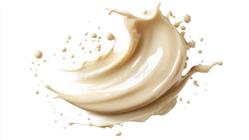Pinselstrich aus Vanilla Creme isoliert auf weißem Hintergrund stock abbildung
