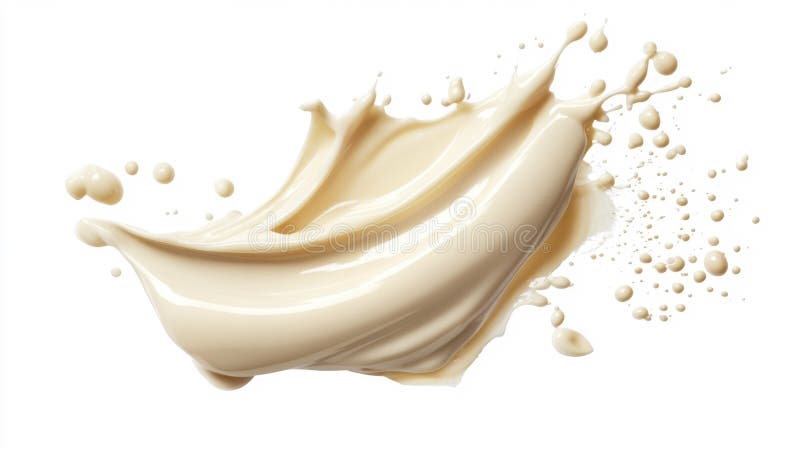 Pinselstrich aus Vanilla Creme isoliert auf weißem Hintergrund vektor abbildung