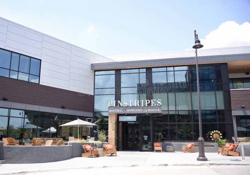 Pinstripes Bowling and Bistro, Fort Worth, Texas Editorial Stock Photo