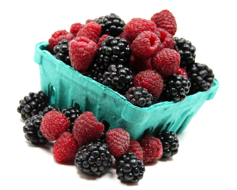 Blackberries and Red Raspberries Stock Photo Image of berry, leaf