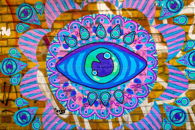 Pintada hermosa del ojo azul fotos de archivo Pintada hermosa del ojo azul fotos de archivo