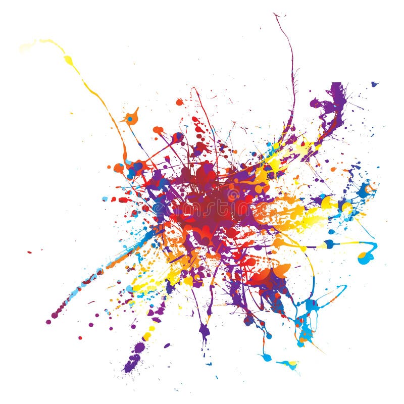 Rainbow ink splat on a white background multi coloured. Rainbow ink splat on a white background multi coloured