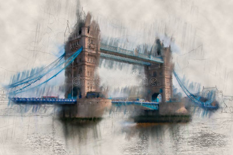 Pinte a opinião do vintage do efeito da ponte da torre de Londres fotografia de stock Pinte a opinião do vintage do efeito da ponte da torre de Londres fotografia de stock