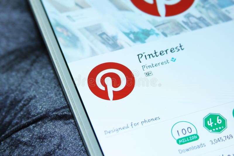 Pinterest mobile app editorial photography. Image of communication