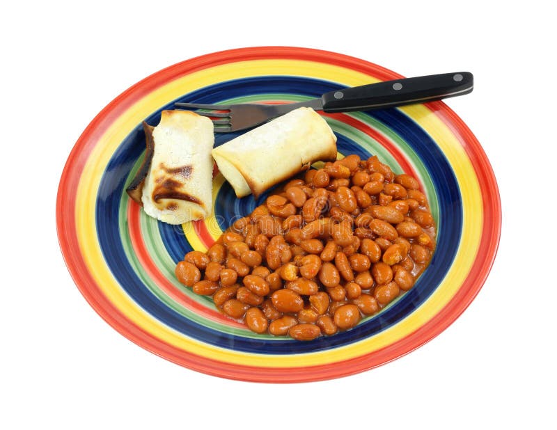 Pinto Beans Hot Chili Sauce Blintzes Stock Photo Image of spices