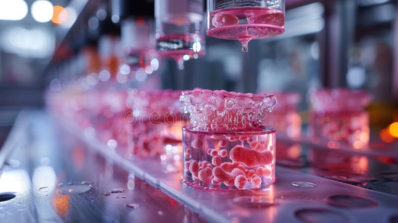 Pintor de biología 3d. un bioprinter exploratorio 3d para la impresión 3d de células. conceptos de ingeniería de biomateriales. generado por ai