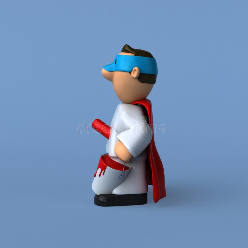Pintor dos desenhos animados - ilustração 3D ilustração royalty free Pintor dos desenhos animados - ilustração 3D ilustração royalty free