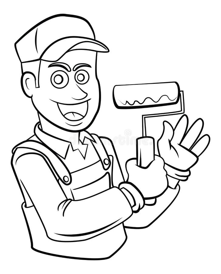 Pintor e decorador ilustração royalty free Pintor e decorador ilustração royalty free