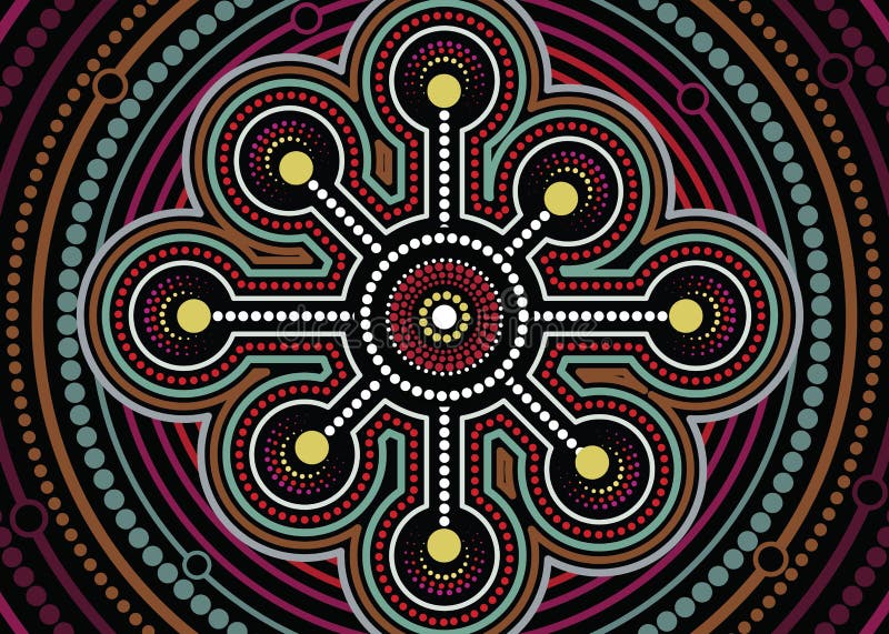 Pintura aborigen del vector del arte del punto