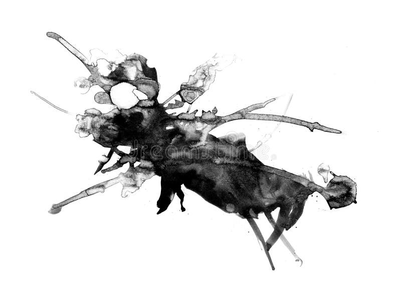 Pintura abstracta de la tinta, modelo negro artístico stock de ilustración Pintura abstracta de la tinta, modelo negro artístico stock de ilustración