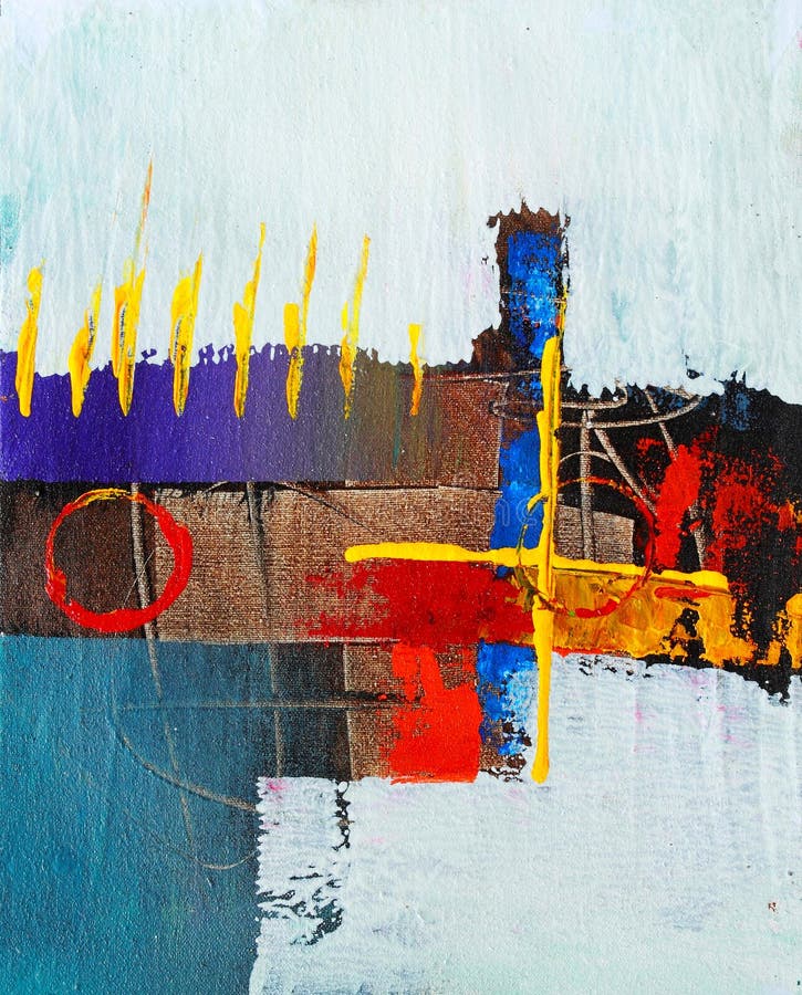 Pintura abstracta muy agradable de I en lona ilustración del vector Pintura abstracta muy agradable de I en lona ilustración del vector