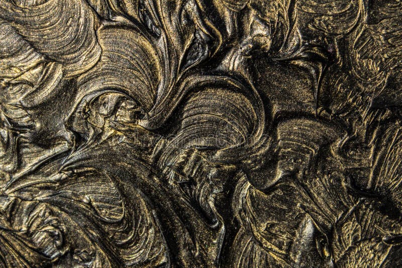 pintura al óleo del arte Ennegrezca el oro cuadro 3d Abstracción volumétrica Textura Fondo foto de archivo libre de regalías pintura al óleo del arte Ennegrezca el oro cuadro 3d Abstracción volumétrica Textura Fondo foto de archivo libre de regalías
