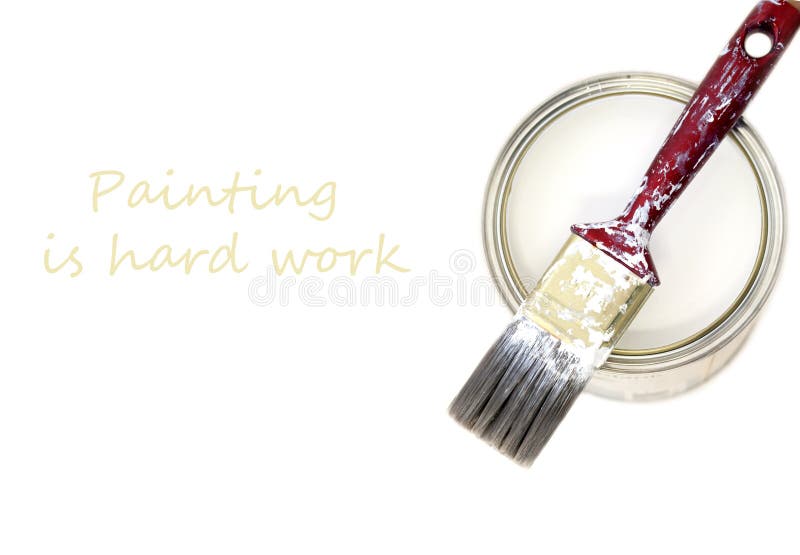 Pintura & escova brancas fotografia de stock Pintura & escova brancas fotografia de stock