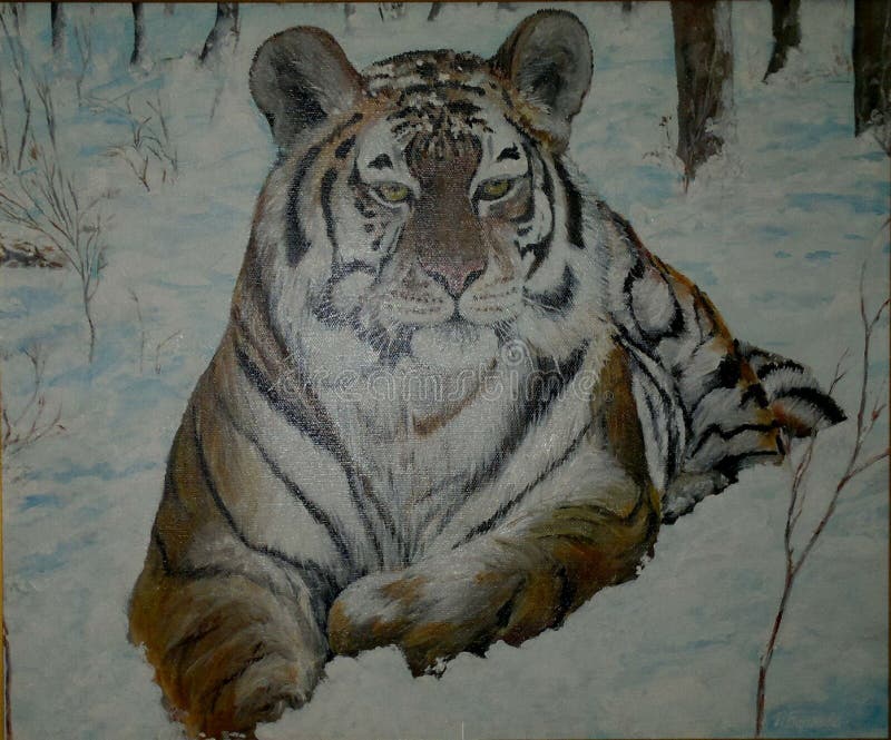 Pintura Amur de las pinturas al óleo hermoso ‘ foto de archivo libre de regalías Pintura Amur de las pinturas al óleo hermoso ‘ foto de archivo libre de regalías