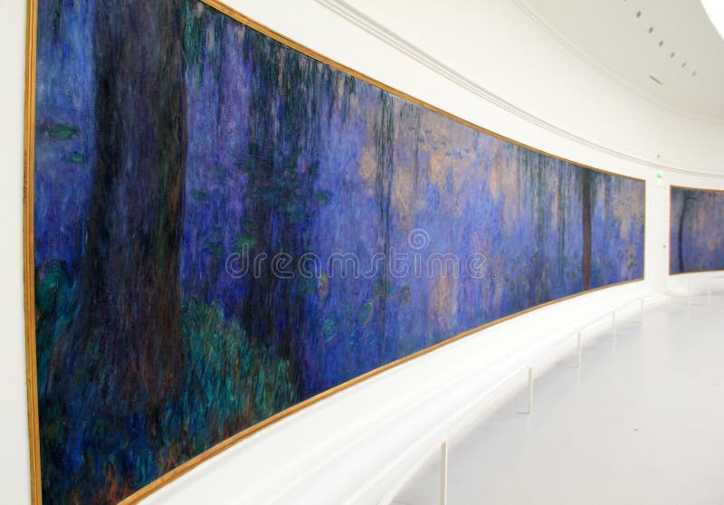 Pintura bonita por Monet, apresentado em Musee de l'Orange, Paris, França, 2016 imagens de stock Pintura bonita por Monet, apresentado em Musee de l'Orange, Paris, França, 2016 imagens de stock