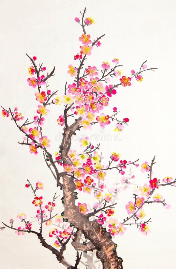 Pintura China De Flores, Flor Del Ciruelo Foto de archivo - Imagen de asia, frontera: 40693702 Pintura China De Flores, Flor Del Ciruelo Foto de archivo - Imagen de asia, frontera: 40693702