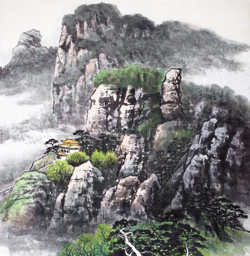 Pintura china tradicional stock de ilustración