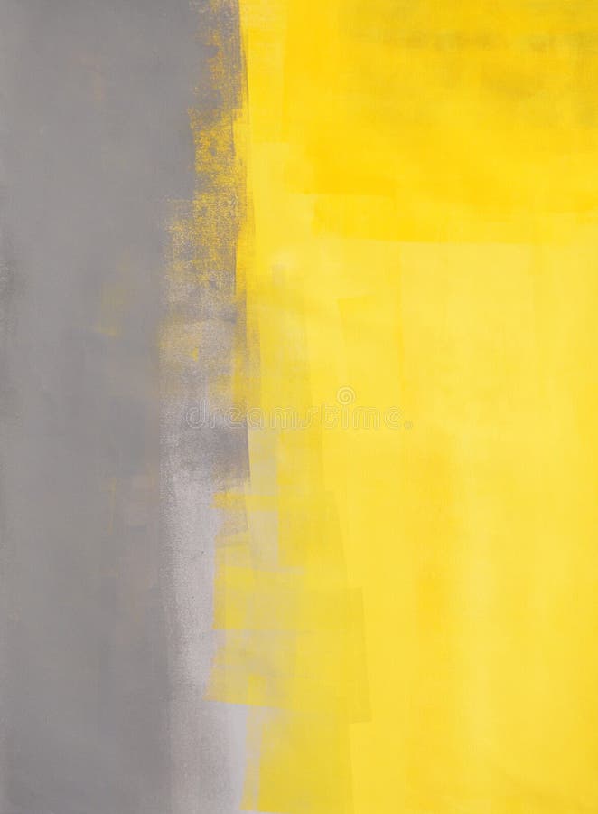 Pintura Abstrata em Tons de Cinza e Amarelo imagens de stock royalty free