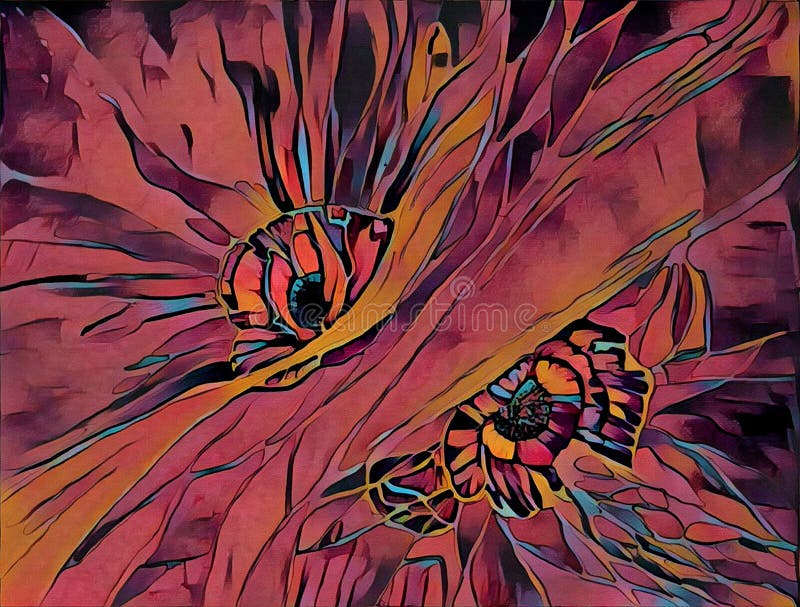 Pintura colorida abstracta con las amapolas ilustración del vector Pintura colorida abstracta con las amapolas ilustración del vector