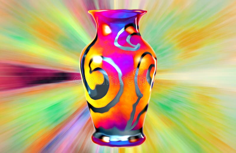 Pintura de Digitaces de un florero ilustración del vector Pintura de Digitaces de un florero ilustración del vector