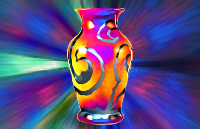 Pintura de Digitaces de un florero stock de ilustración Pintura de Digitaces de un florero stock de ilustración