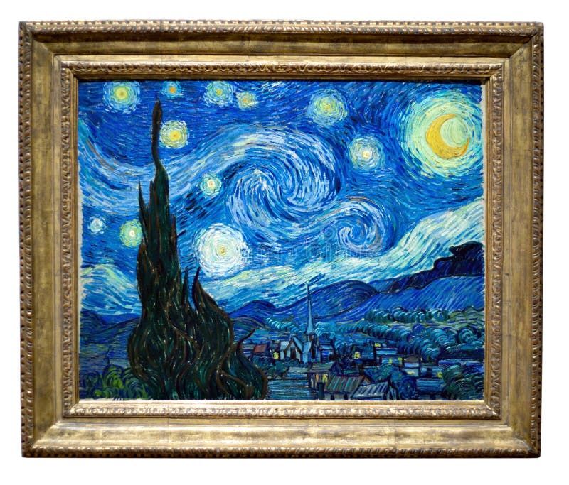 Photo of the famous original Starry Night painting by artist Vincent Van Gogh. Oil on canvas. Photo of the famous original Starry Night painting by artist Vincent Van Gogh. Oil on canvas.