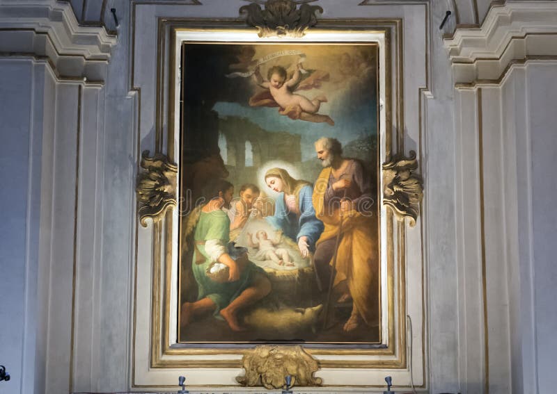 Pintura de Maria y del bebé Jesús sobre un altar dentro del santo Maria de la basílica en Trastevere imágenes de archivo libres de regalías Pintura de Maria y del bebé Jesús sobre un altar dentro del santo Maria de la basílica en Trastevere imágenes de archivo libres de regalías