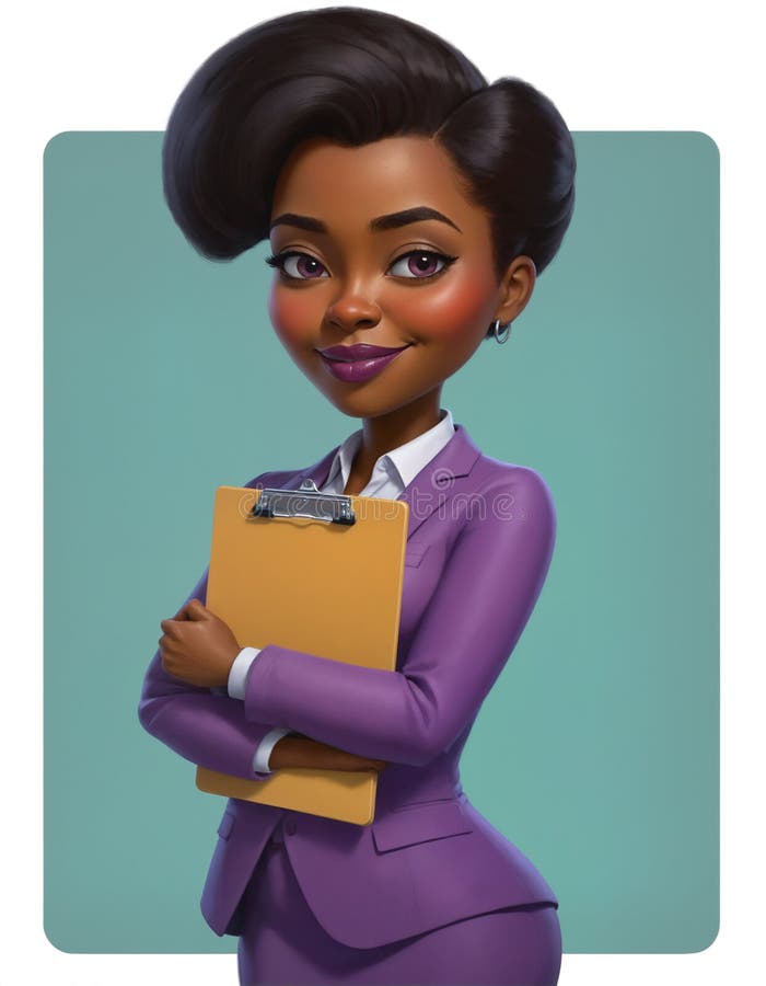 Pintura digital de una empresaria negra profesional libre illustration