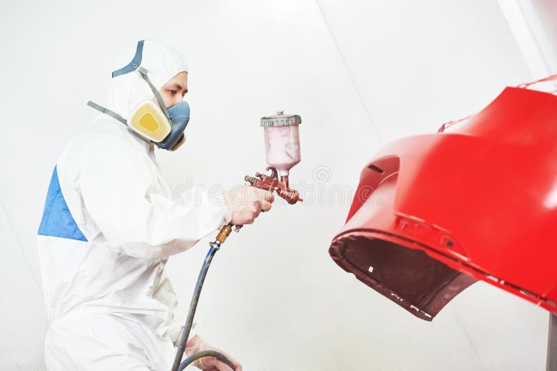 Pintura do carro na câmara fotografia de stock royalty free Pintura do carro na câmara fotografia de stock royalty free