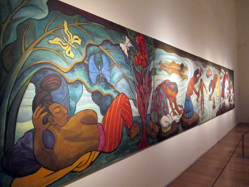 A pintura monumental magnífica por Diego Rivera exibiu no Malba - Baile em Tehuantepec -