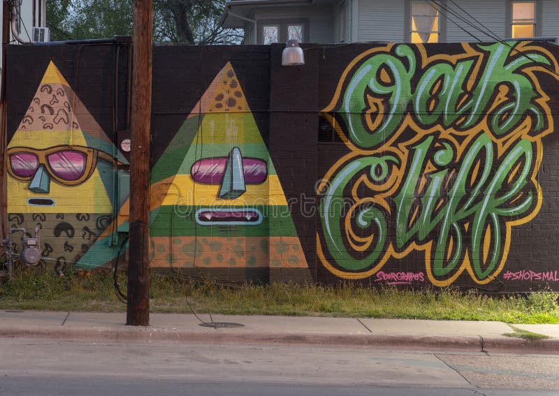 Bispo Mural Arts District Do Abacaxi, Dallas, Texas Foto Editorial