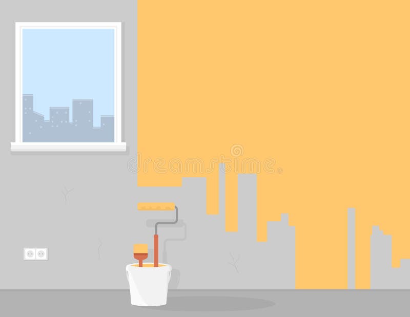 Pintura o fondo del sitio casero o del apartamento de la mejora ilustración del vector Pintura o fondo del sitio casero o del apartamento de la mejora ilustración del vector